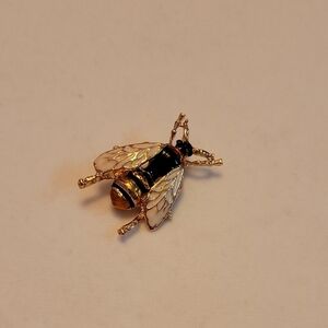 Gold and Black Bee Brooch
